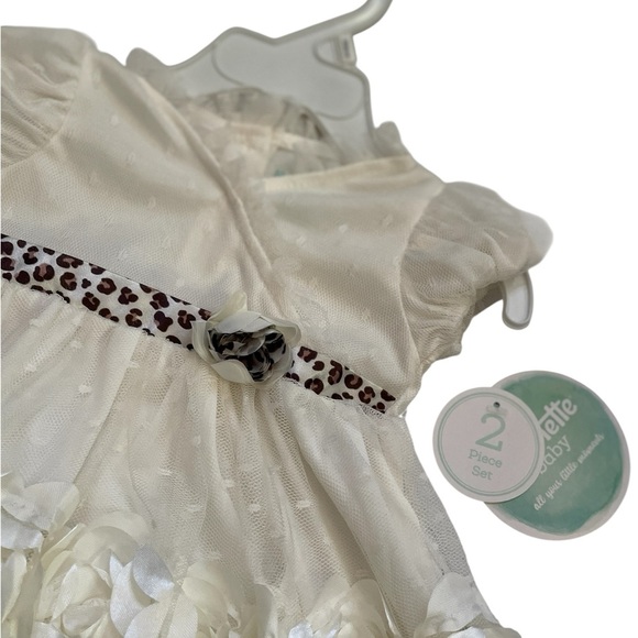 LAST CHANCE PRICE | Nanette Baby Girls Flower Frilly Top & Legging Set - Picture 3 of 4